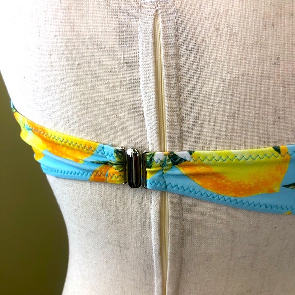 Lemon Print Halter Swim Top - Picture 6 of 11